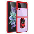 Huse pentru Samsung Galaxy Z Flip4 5G, Clear Ring, roșu
