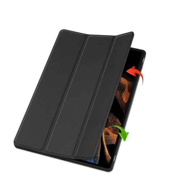 Husă pentru Samsung Galaxy Tab S10 Ultra, Smartcase cu spațiu pentru stylus, negru