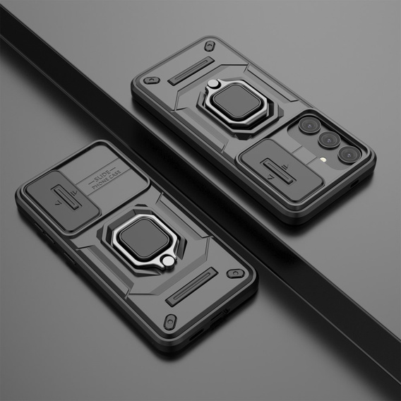 Husă pentru Samsung Galaxy S24, KickStand Camera Lens, negru