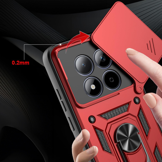 Husă blindată CamShield Slide cu capac pentru cameră și inel pentru Xiaomi Redmi Note 15 Pro 4G