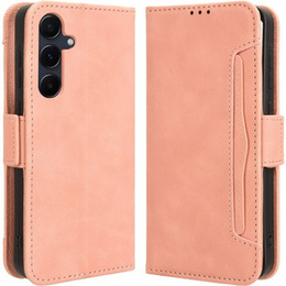 Cu clapetă pentru Samsung Galaxy A55 5G, Card Slot, roz