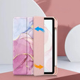 Husă pentru iPad 10.9" 2022 (10 gen.), Smartcase Hybrid, cu spațiu pentru stylus, Marble roz