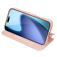 Husă Dux Ducis pentru iPhone 17, Skin Pro, cu clapetă, cu slot pentru carduri, roz
