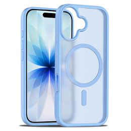 Husă Matt pentru iPhone 17, pentru MagSafe, albastru translucid