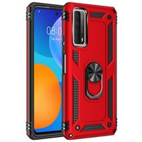 Husă blindată pentru Huawei P Smart 2021, Nox Case Ring, roșu