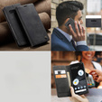 Husa CASEME pentru Google Pixel 7, Leather Wallet Case, negru