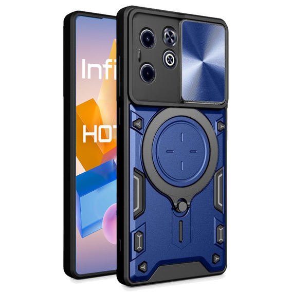 Husă blindată pentru Infinix Hot 40i, CamShield Slide, albastru