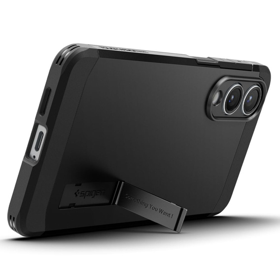 Carcasa Spigen pentru Samsung Galaxy S25 Edge, Tough Armor Mag MagSafe, negru + 9H Tempered Glass
