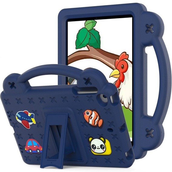 Husă pentru copii pentru iPad mini 7.9" 2019/2015/2014/2013/2012 (5/4/3/2/1 gen.), Cute Patterns, cu suport, albastru închis