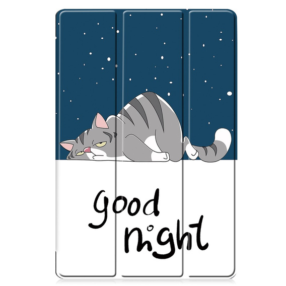 Husă pentru Samsung Galaxy Tab S10 Lite / S10 FE / S9 FE, cu clapetă, sleeping cat