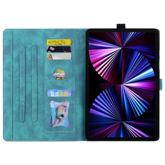 Husă cu clapetă pentru Xiaomi Redmi Pad SE 11", flower, verde