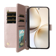 Carcasă cu clapetă pentru Realme 14 Pro+ 5G, Crossbody Leather Wallet, roz rose gold