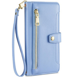 Cu clapetă pentru Motorola Moto G73 5G, Wallet Zipper Pocket, albastru