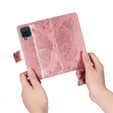 Cu clapetă pentru Samsung Galaxy M33, Butterfly, roz rose gold