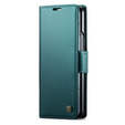 Husa cu clapetă CASEME pentru Samsung Galaxy Z Fold6 5G, Litchi Wallet, verde