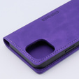 Husă pentru iPhone 15, ERBORD Vintage, portofel cu clapetă, violet
