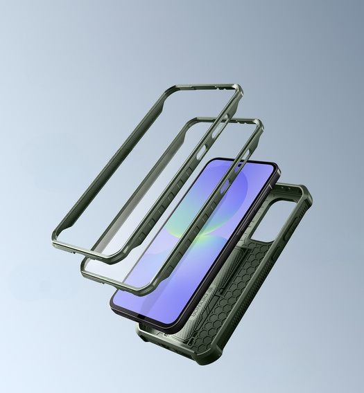 Husă blindată pentru Samsung Galaxy A36 5G, Dexnor Full Body (Two Frames), verde
