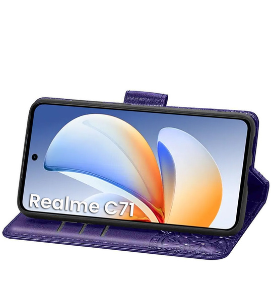 Cu clapetă pentru Realme C71, Butterfly, violet