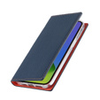 Cu clapetă pentru iPhone 15 Pro, Litchi Skin Grain, albastru închis