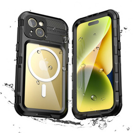 Carcasă impermeabilă IP68 pentru iPhone 15, SHELLBOX MagSafe, negru