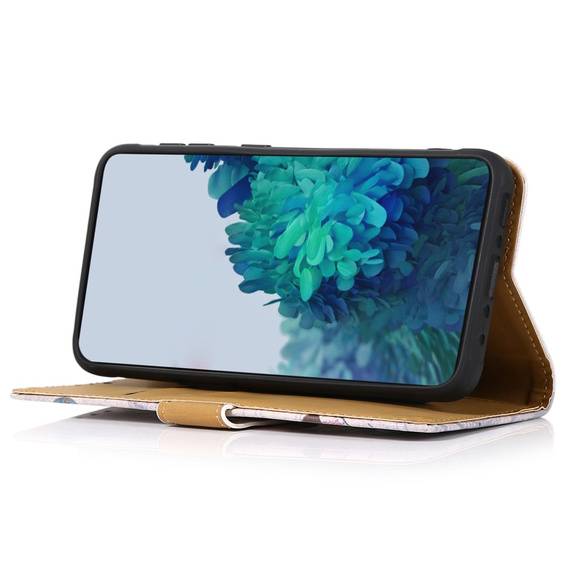 Cu clapetă pentru Motorola Moto E13, Wallet Tree, albastru