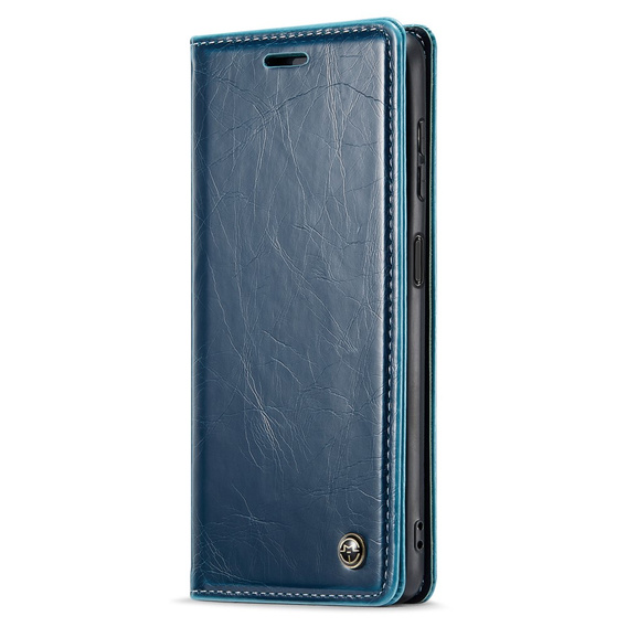 Carcasă flip CASEME pentru Samsung Galaxy A14 5G, Waxy Textured, albastru