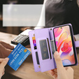 Cu clapetă pentru Samsung Galaxy A56 5G, Wallet Zipper Pocket, violet