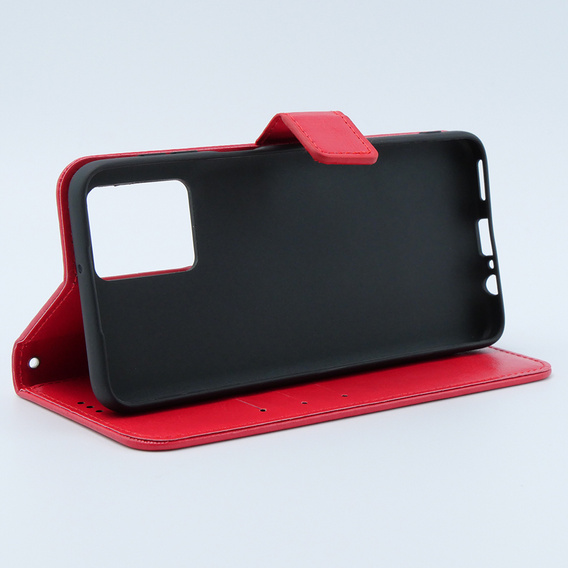 Cu clapetă pentru Motorola Moto G54 5G, Crazy Horse Wallet, roșu