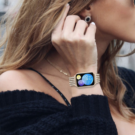 Brățară cu diamante pentru Xiaomi Smart Band 8 Pro, Aur