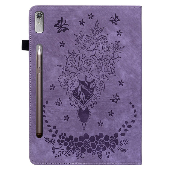 Husă cu clapetă pentru Lenovo Tab P12, flower, violet