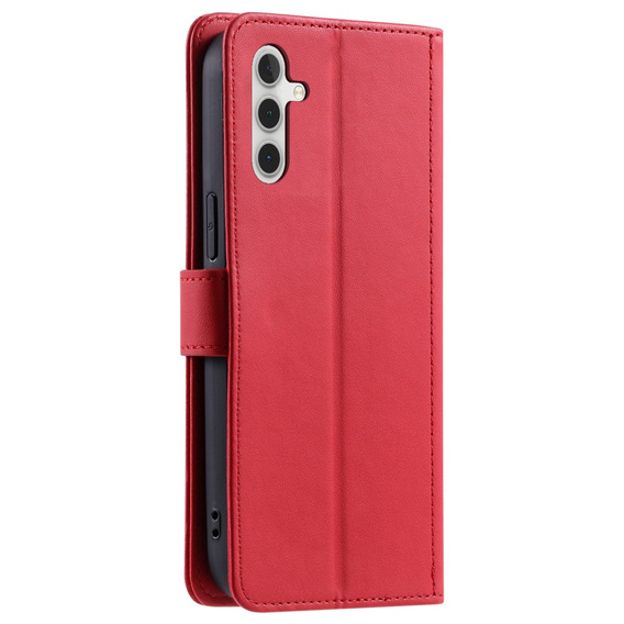 Husă cu clapetă pentru Samsung Galaxy A55 5G, Rhombus Crossbody Leather, roșu