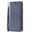 Cu clapetă pentru Samsung Galaxy A55 5G, Wallet Litchi Leather, albastru închis
