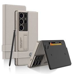 Husă cu clapetă pentru Samsung Galaxy S25 Ultra, GKK Card Slot Wallet, gri titan