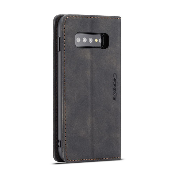 Husa CASEME pentru Samsung Galaxy S10 Plus, Leather Wallet Case, negru