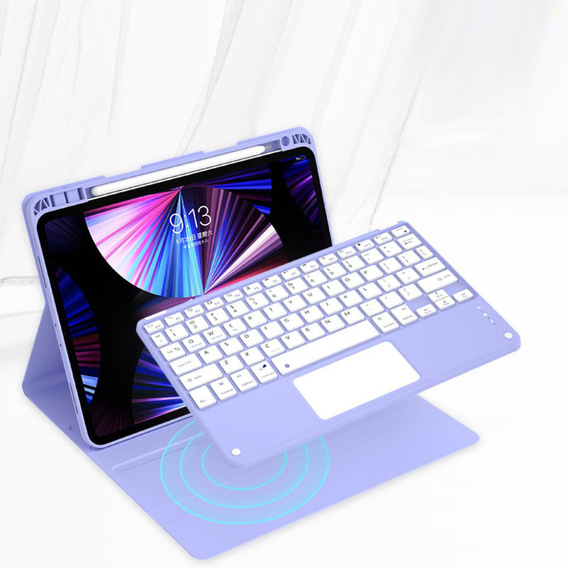 Carcasă + tastatură iPad Air 10.9 4 2020 / 5 2022, Touchpad, violet