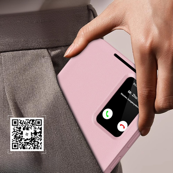 Husă cu clapetă pentru Samsung Galaxy A55 5G, Smart View Wallet, roz