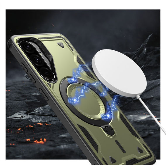 Carcasă pentru Samsung Galaxy A36, Military MagSafe, verde