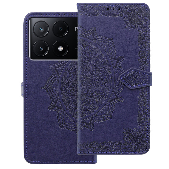 Cu clapetă pentru Xiaomi Poco X6 Pro 5G, Mandala, roz rose gold