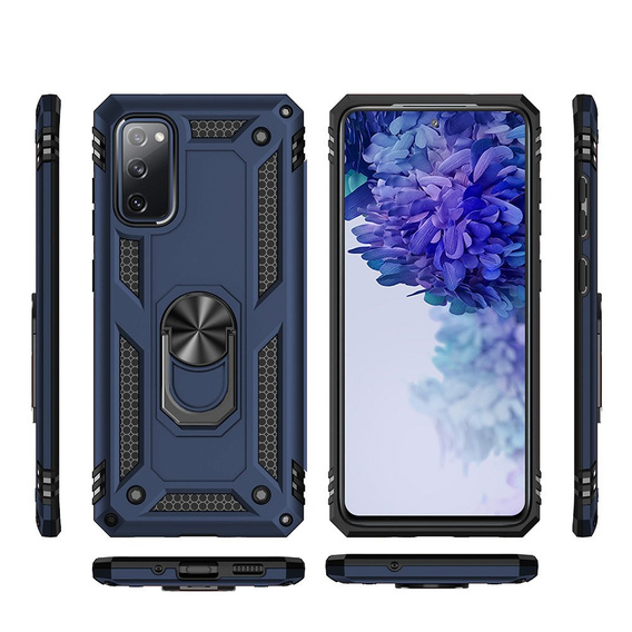 Husă blindată pentru Samsung Galaxy S20 FE, Nox Case Ring, albastru