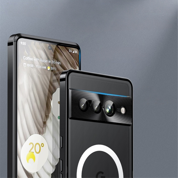Carcasă de protecție pentru camera foto pentru Google Pixel 8 Pro, CamShield MagSafe, transparent / negru