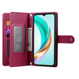 Cu clapetă pentru Honor Magic 7 Lite, Wallet Zipper Pocket, roșu