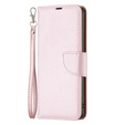 Cu clapetă pentru Samsung Galaxy A54 5G, Wallet Litchi Magnet, roz rose gold