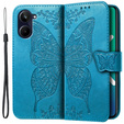 Cu clapetă pentru Oppo A17, Butterfly, albastru