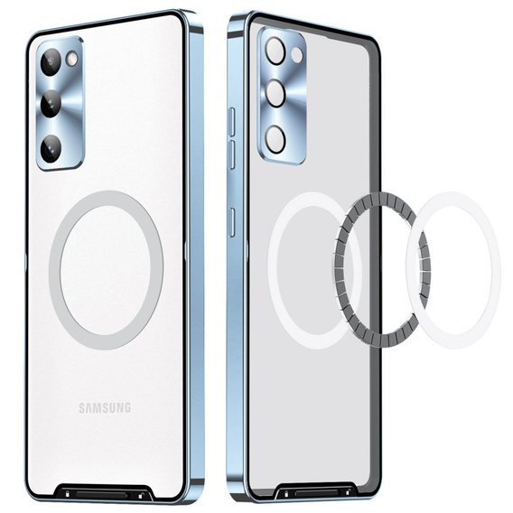 Carcasă de protecție pentru camera foto pentru Samsung Galaxy S20 FE, CamShield MagSafe, transparent / albastru