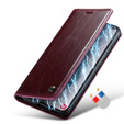 Carcasă flip CASEME pentru Samsung Galaxy S21, Waxy Textured, roșu