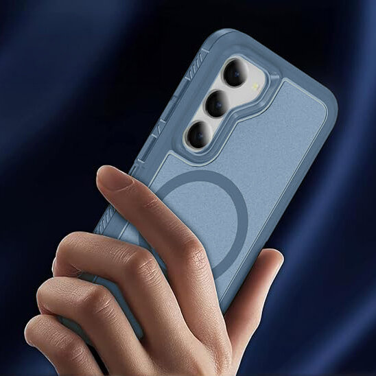 Carcasă cu ramă pentru Samsung Galaxy S23 FE, pentru MagSafe, albastru