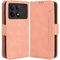 Cu clapetă pentru Xiaomi Poco F6 Pro, Card Slot, roz