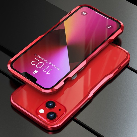 Husa LUPHIE pentru iPhone 13 Mini, Armor Bumper, roșu