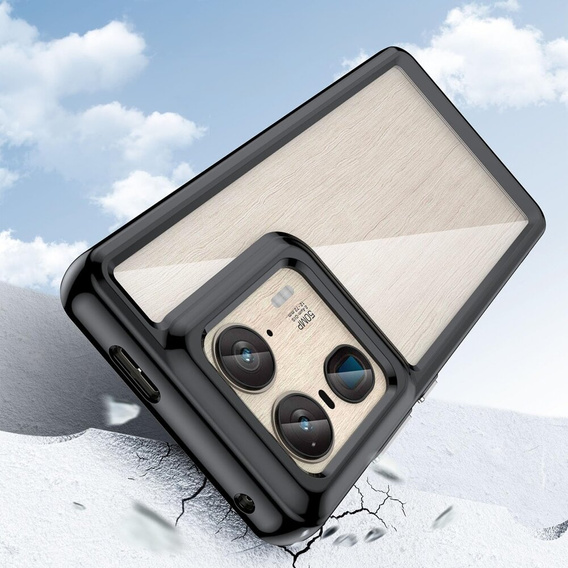 Huse pentru Motorola Edge 50 Ultra, Fusion Hybrid, transparent / negru