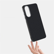 Carcasa ABEEL pentru Samsung Galaxy S25 Edge, Carbon Fiber, pentru MagSafe, negru